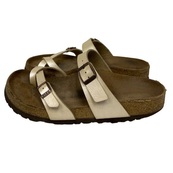 Birkenstock Shoes - Birkenstock Women's Mayari Sandals White Leather Adjustable Outdoor EU 41 US 10